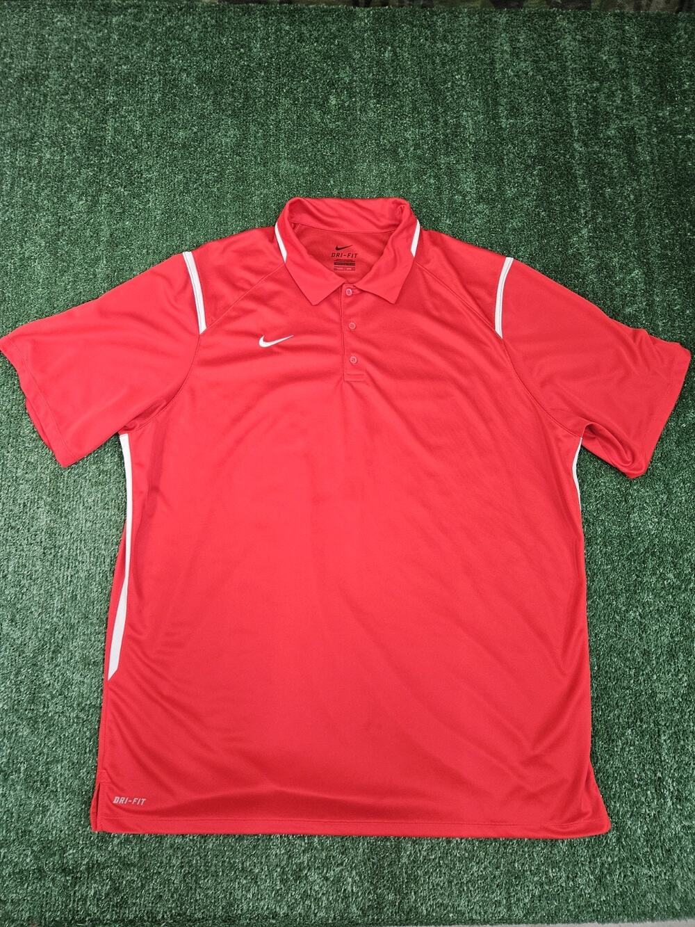 Nike Mens Golf Polo Tour Performance Dri Fit Red Shirt Adult Size XXL
